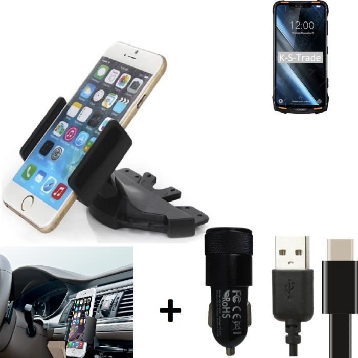 Porte Voiture De Smartphone Pour Doogee S68 Pro Noire Soutien Des