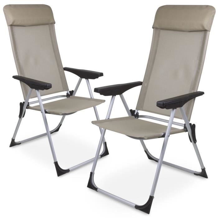 COSTWAY Lot De 4 Chaises De Jardin Pliantes En Textilène Avec Accoudoirs En Métal, Fauteuil De