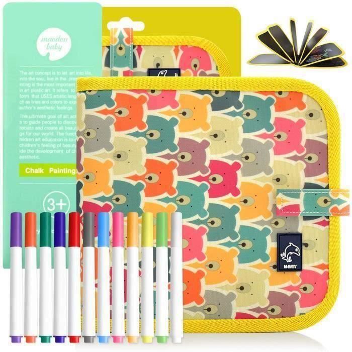 Livre de Coloriage Effaçable - MARSEE - Portable - 12 Stylos Inclus