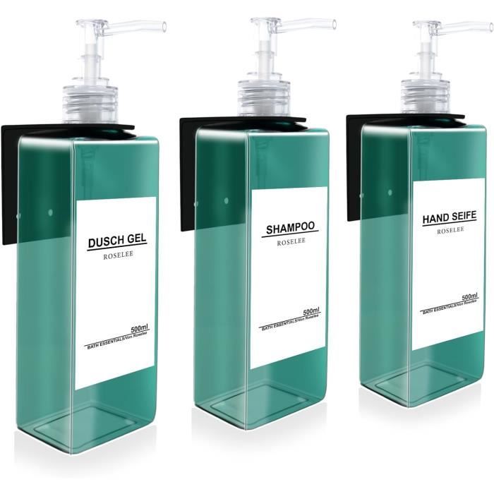 Lot De 4 Flacons Vides 1 Litre Avec Pompe Crème - En PET Transparent, Pour Gel Douche, Shampoing, Savon Liquide