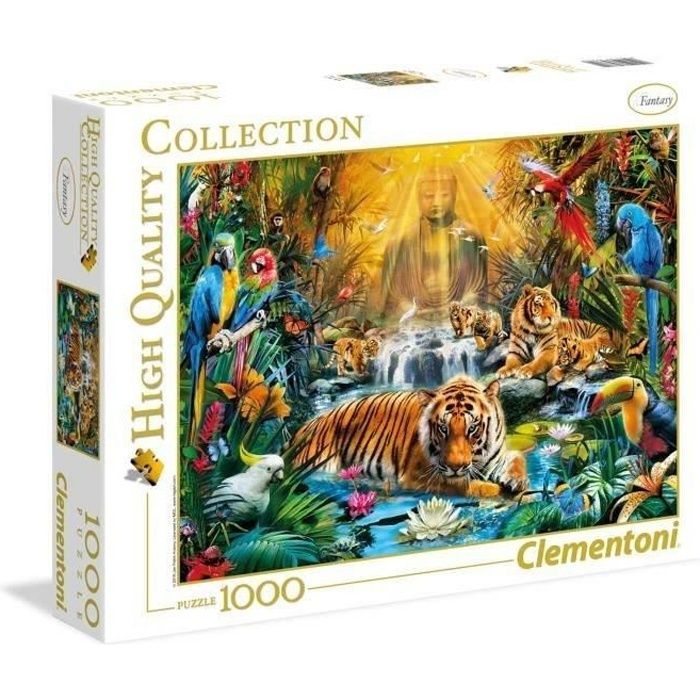 Puzzle 1000 pièces - Tigres mystiques - CLEMENTONI - Thème Religion - Intérieur