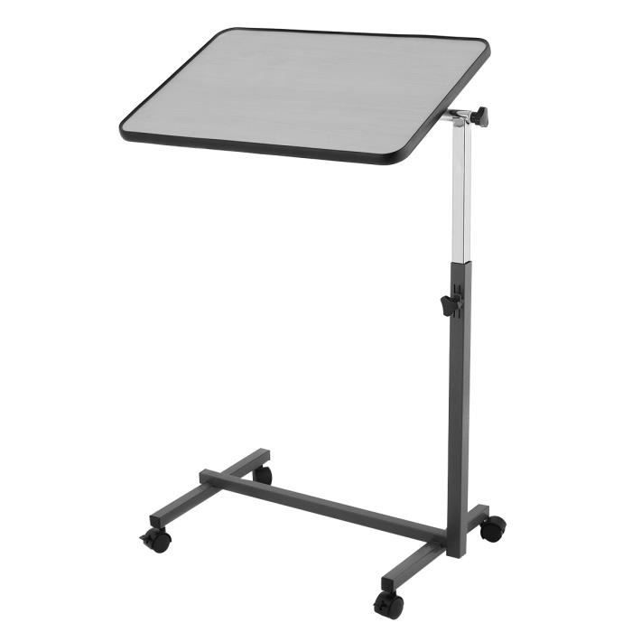 Costway Table Bureau De Lit A Roulettes Table De Lit Medicale En Bois Portable Hauteur Reglable 72 110cm Et Charge Max 10kg Gris Prix Pas Cher Cdiscount