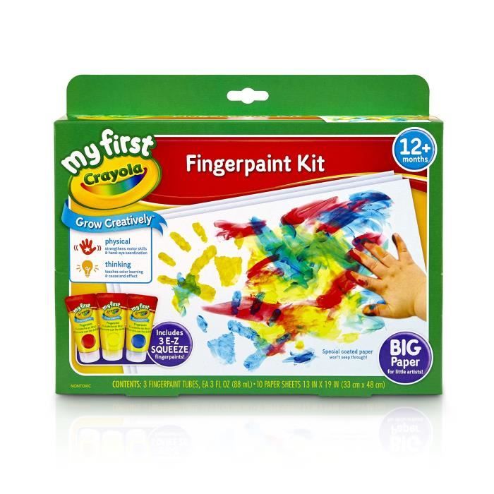 Jeu De Coloriage CRAYOLA Mon premier Fingerpaint Kit, Peinture Lavable
