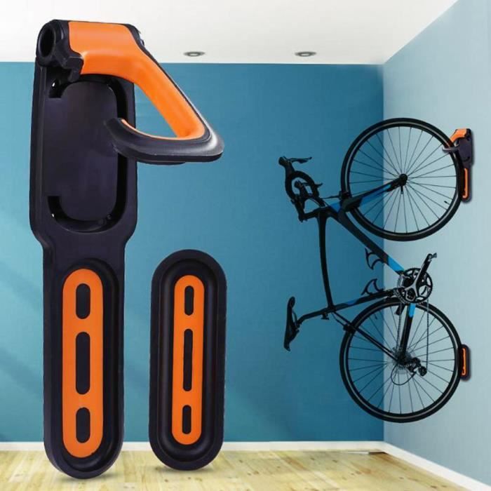 DIY MORE Range Vélo Pliable Crochet Support Porte Vélo Mural Rapide et  Facile à Utiliser (pour 1 vélo)- Max 18 kg Orange&Noir - Cdiscount Auto
