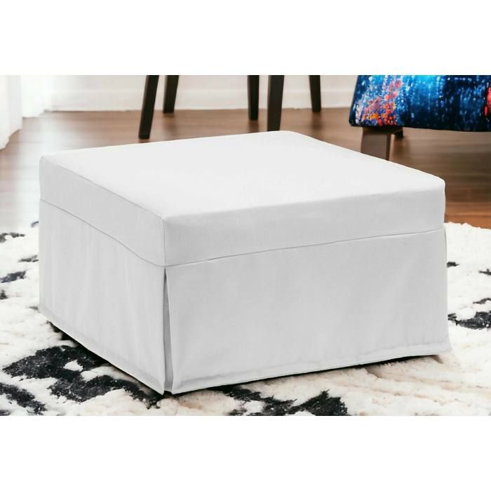 Dmora - Lit pliant Abak 80x80xh45 cm blanc Panneau effet bois et Polyester Dmora - Lit pliant Abak 80x80xh45 cm blanc Panneau effet bois et Polyester