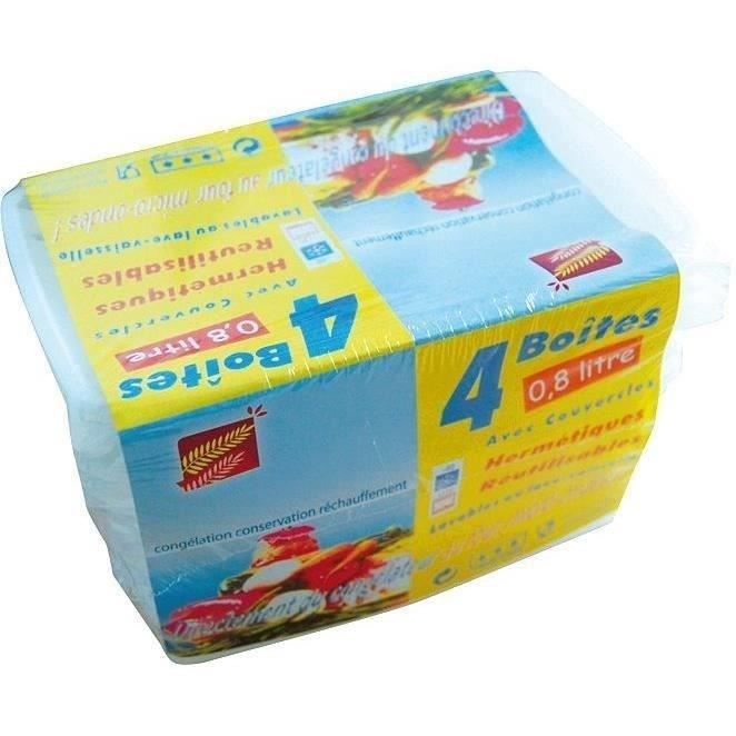 Lot de 4 boîtes alimentaires - 0.8 L