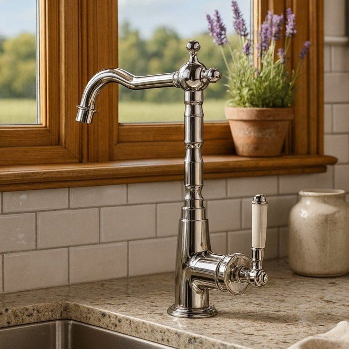 Leeds Mitigeur de cuisine rétro - Chrome - Essebagno