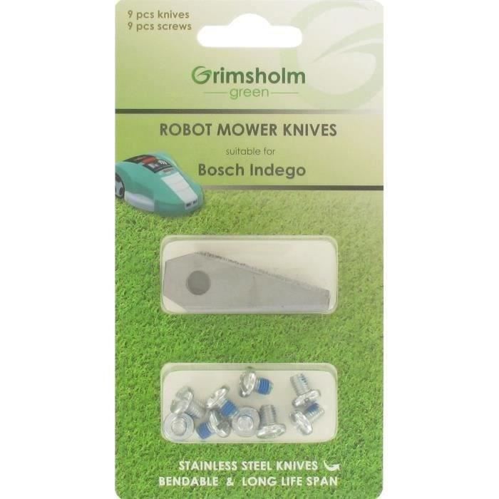 Blister de 9 lames pour robots BOSCH Indego, Indego 800, Indego 1000 Connect, Indego 1300