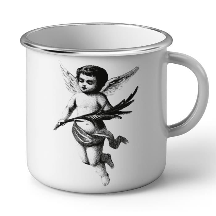 Mug En Metal Emaille Ange De Noel Vintage Retro Dessin Noir Et Blanc Cdiscount Puericulture Eveil Bebe