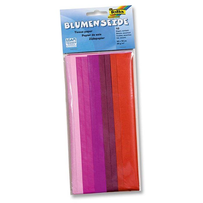 Papier de soie 10 feuilles dégradé de rouges