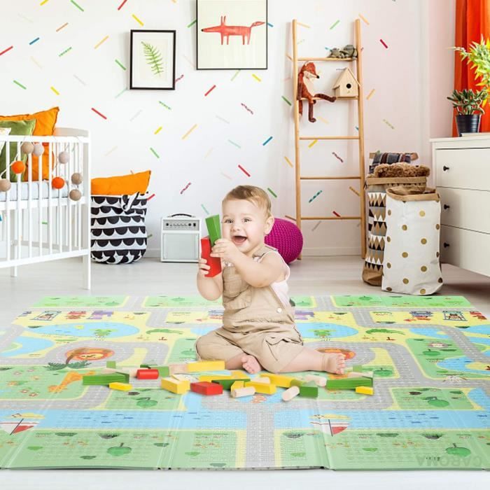 Tapis Bebe Tapis De Jeux Pour Enfant Grand Non Toxique Extra Epais Pour Bebe Paradis 0x180x1 Cm Animaux Etoiles Montagnes Caroma Cdiscount Puericulture Eveil Bebe