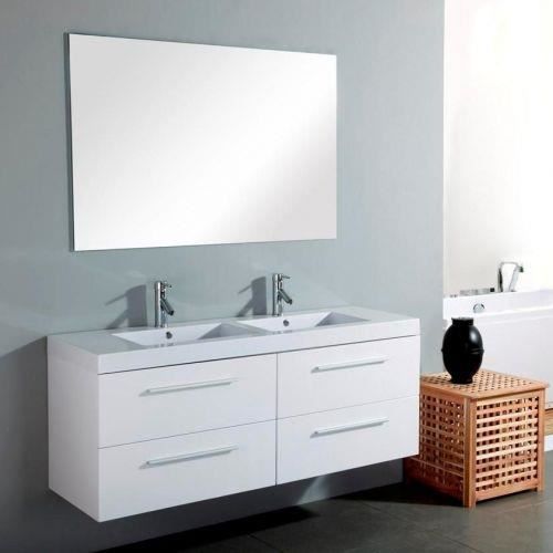 Meuble Double Vasque 140 Blanc Achat Vente Meuble Vasque