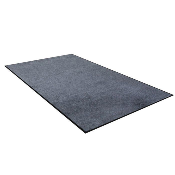 Tapis de porte paillasson - KARAT - Brillant - Gris anthracite - 135 x 150 cm - Ignifuge