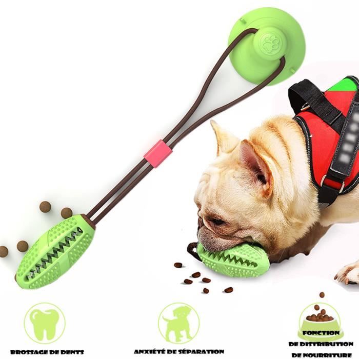 Meilleurs prix pour Jouet à Mâcher pour Chien,Jouet Ventouse Interactif Chien pour Chiens Resistant,Jouet Chiot pour Les Dent pour Nettoyage Dent-Vert