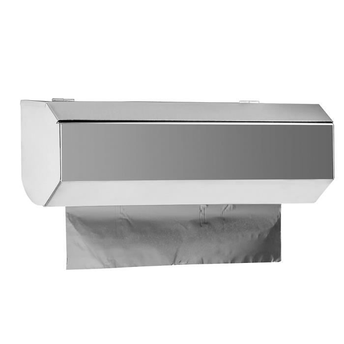 Distributeur De Film Alimentaire En Inox Pliable 45cm - Sans électricité, Avec 2 Lames De Rechange, Pour Supermarchés Et Commerces