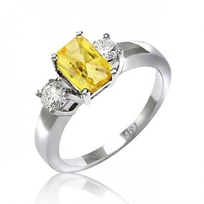 Bling Jewelry Argent Sterling 3 Pierre Jaune Citrine Couleur Cz