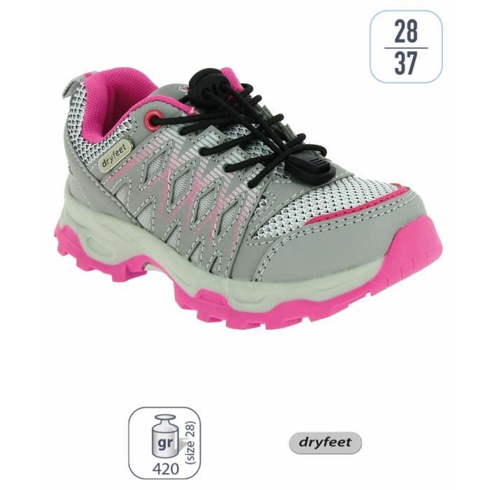chaussures de marche de randonnée enfant tige basse élémenterre woody - rose - 36