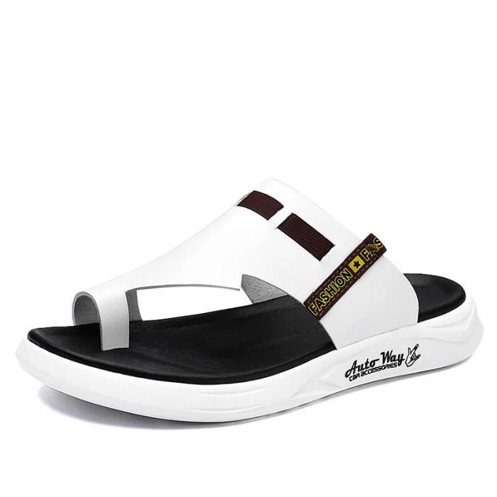 Chaussons En Cuir Sauvage Pour Homme - Taille Ajustable 40-46 - Fait Main Et Antidérapants