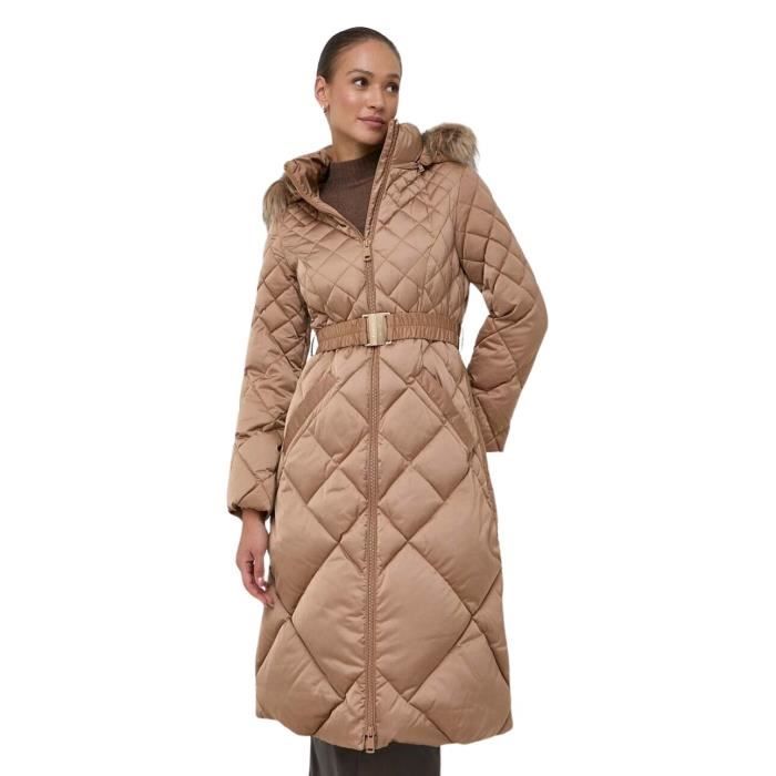 Doudoune longue femme Guess Olga Real Wet sand multi Cdiscount Pret a Porter