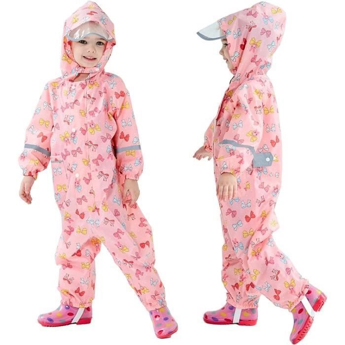 Combinaison De Pluie Enfant Imperméable - Taille 1 à 10 Ans - Bandes Réfléchissantes - Capuche Transparente - Léger