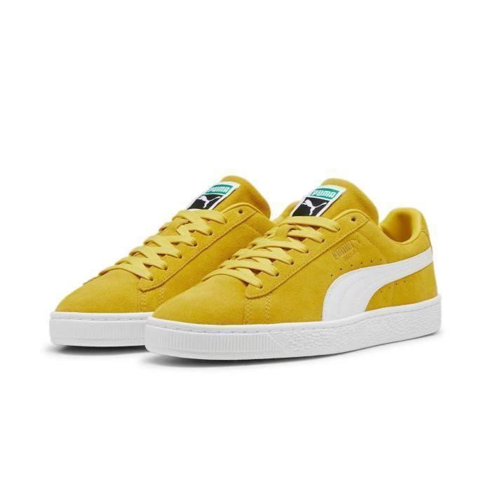Basket Puma Suede Classic XXI Jaune Adulte Mixte Lacets Plat