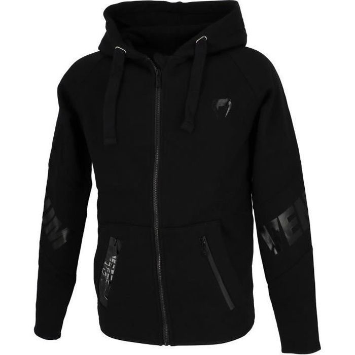 veste sweat zippé à capuche contender 3.0 - venum - homme - noir