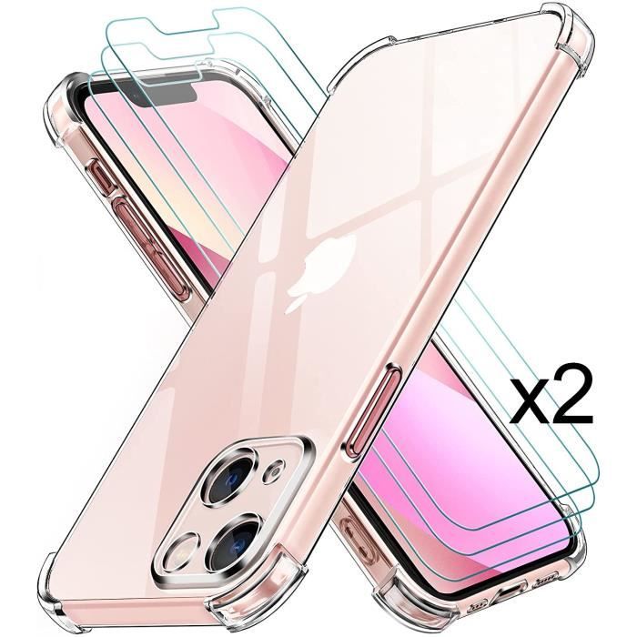 NEW'C Coque pour iPhone 13 Mini (5.4) Ultra Transparente Silicone en Gel  TPU Souple et 2 × Verre trempé pour iPhone 13 Mini (5.4) Film Protection  écran : : High-Tech