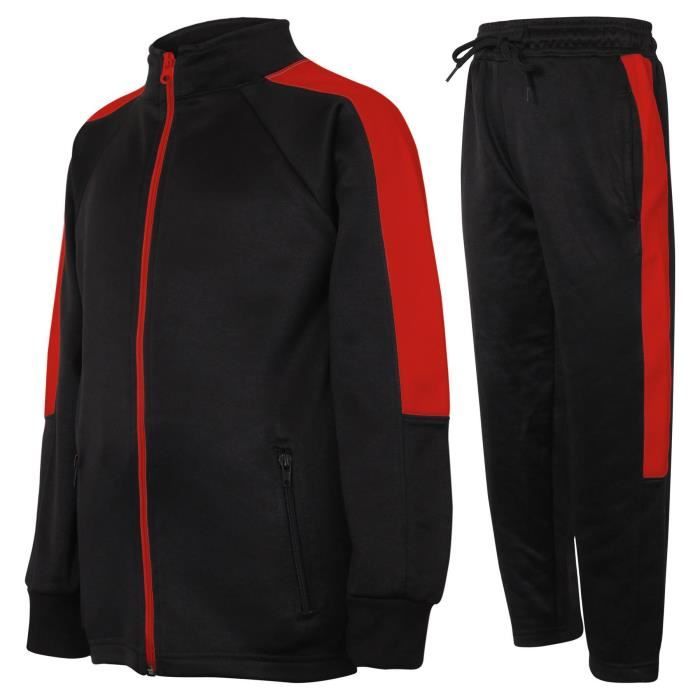 Survetement noir et best sale rouge