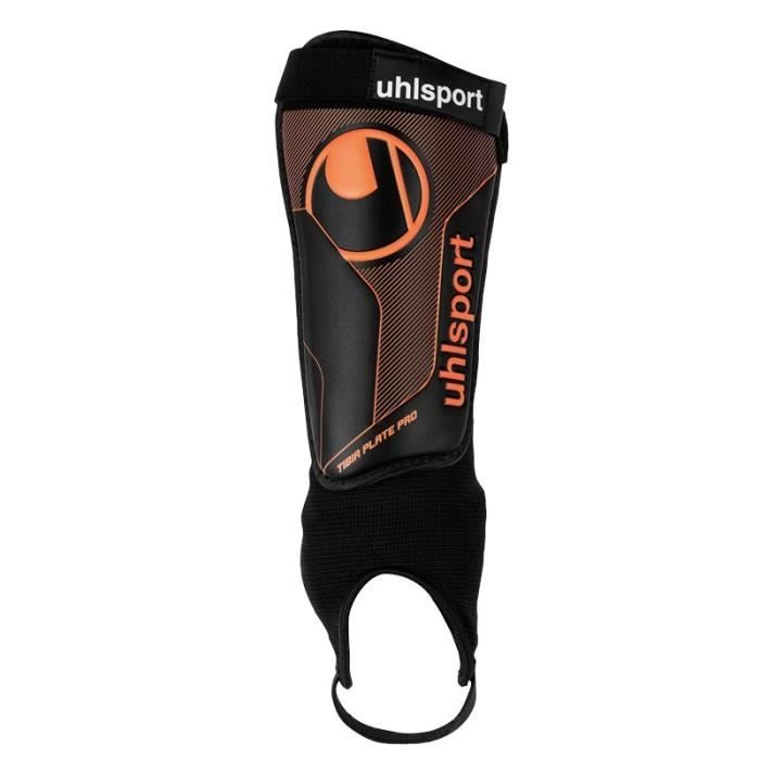 Protège-tibias plate Uhlsport Pro - noir/orange fluo - L