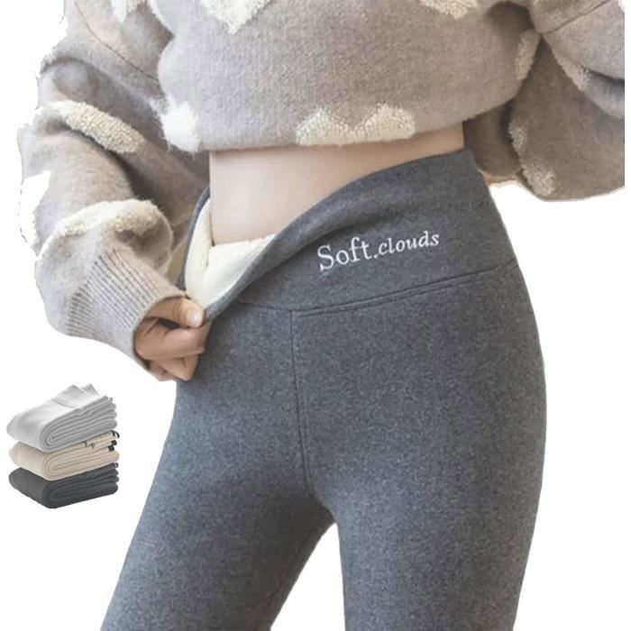 Legging Polaire Femme Hiver - Taille Haute, Doublure Chaude - Pour Yoga, Randonnée, Sport D'Extérieur - Confort Chaud