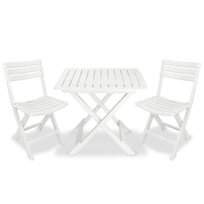 Ensemble De Bistro De Jardin Meuble De Jardin 3 Pcs Plastique