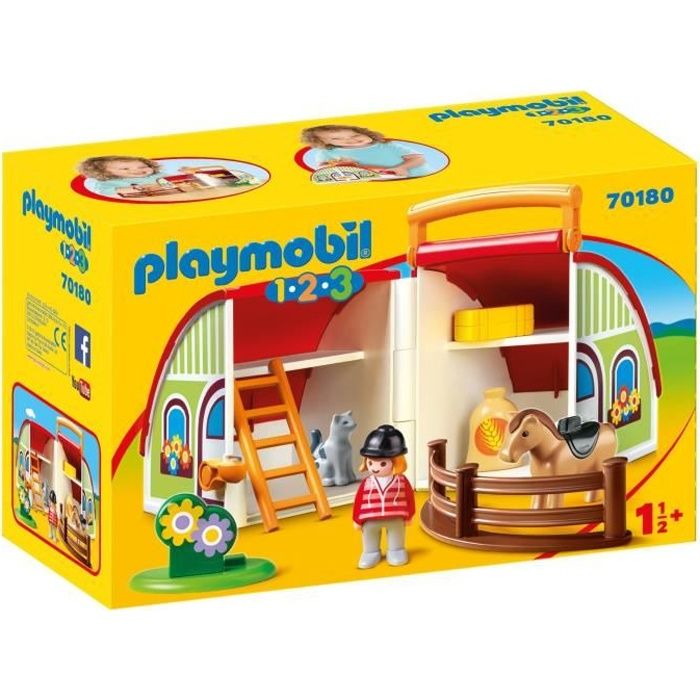 PLAYMOBIL - 70410 - PLAYMOBIL 1.2.3 - Garçon avec poney - Cdiscount Jeux -  Jouets