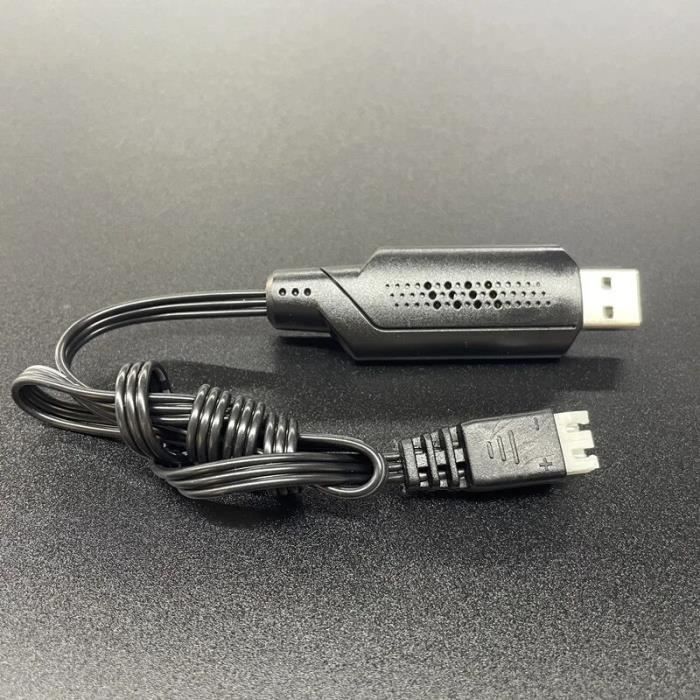 Chargeur USB 7.4V Pour Batteries LiPo 2S - Câble RC Avec Connecteur SM-4P | Compatible Voitures, Drones, Camions RC