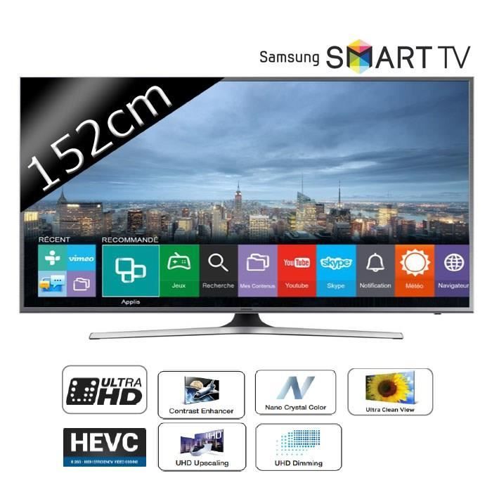 SAMSUNG TV UE60JU6800 - UHD 4K - 152cm (60 pouces) - LED - Smart TV - WiFi  / DLNA / MHL - 4 HDMI - Classe A+ - Cdiscount TV Son Photo