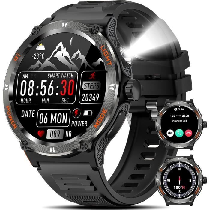 LIGE Montre Connectée Homme Avec Appel Bluetooth, 1.43'' AMOLED