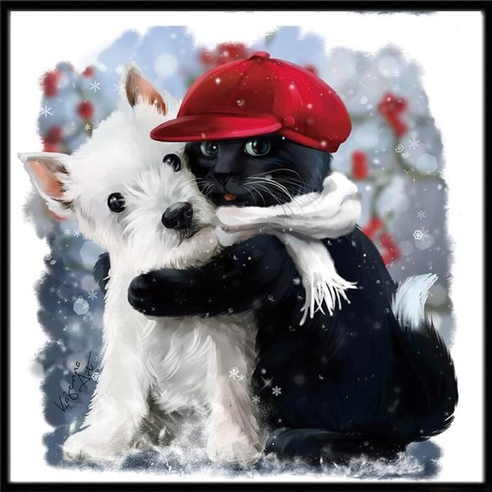264 Peinture Diamant Chat Cheval Diamond Painting 5d Diy Diamant Peinture Broderie Complete Rond Diamant Home Decor Cdiscount