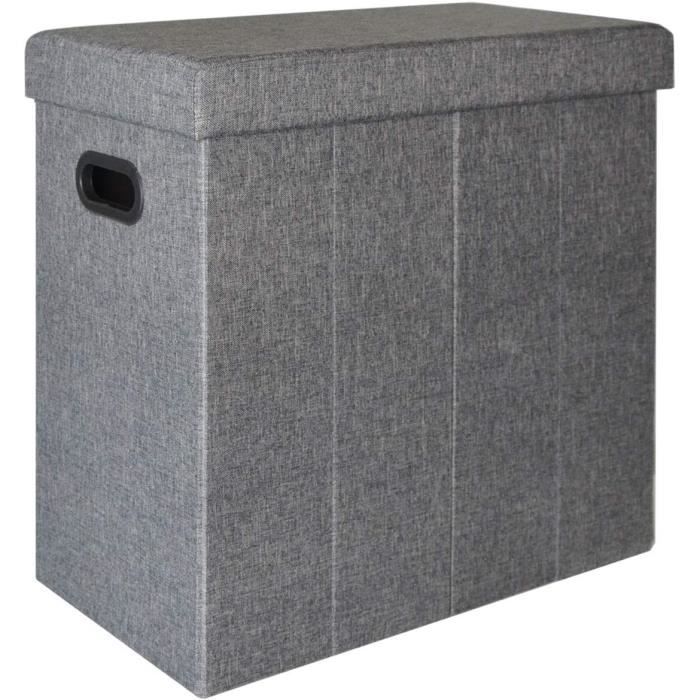 Coffre De Rangement Pliant DuneDesign 76x38x38cm 80L - Banc 2 Places Beige Gris Avec 6 Tiroirs Pouf Rembourré 2 Places Coffre De Rangement Pliant DuneDesign 76x38x38cm 80L - Banc 2 Places Beige Gris Avec 6 Tiroirs Pouf Rembourré 2 Places