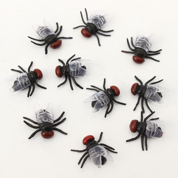 Keuyeo 30 Pièces De Faux Mouches En Plastique Faux Mouches Jouets D'insectes Simulés Petites Mouches Réalistes Pour Blague Poisson D'Avril Fournitures De Fête D'Halloween