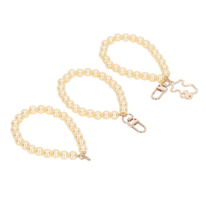 Lot de 2 chaînes de rechange robustes en perles d'imitation pour sac à