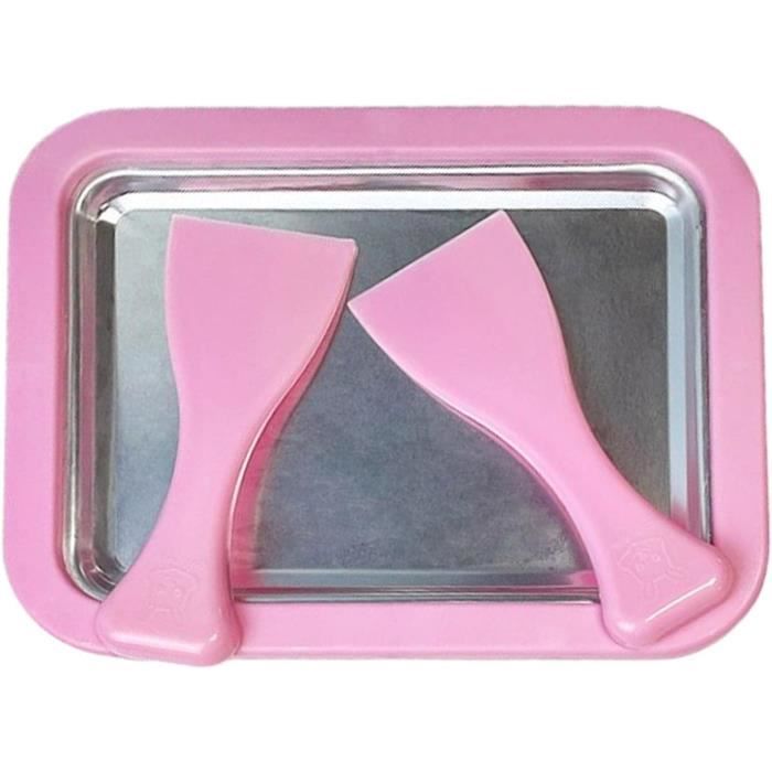 Machine à Rouleaux De Crème Glacée DIY - Plaque De Froid Rectangulaire Avec 2 Grattoirs Pour Glace Maison