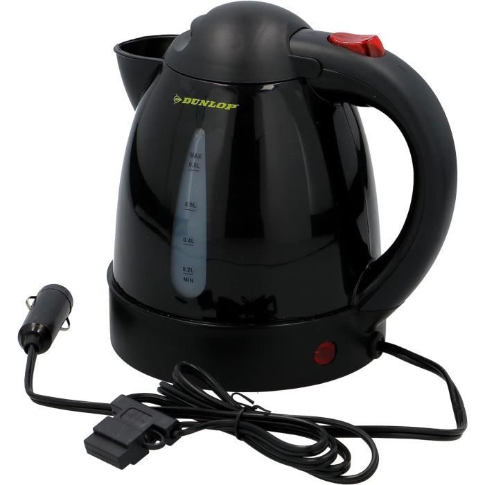 Bouilloire 24V Dunlop 0.8L - Pour Allume-Cigare Voiture/Camping-Car - Arrêt Automatique