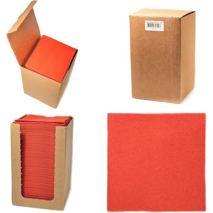 Serviettes à Couverts Jetables Alvotex - Aspect Tissu, Lot De 50, Orange