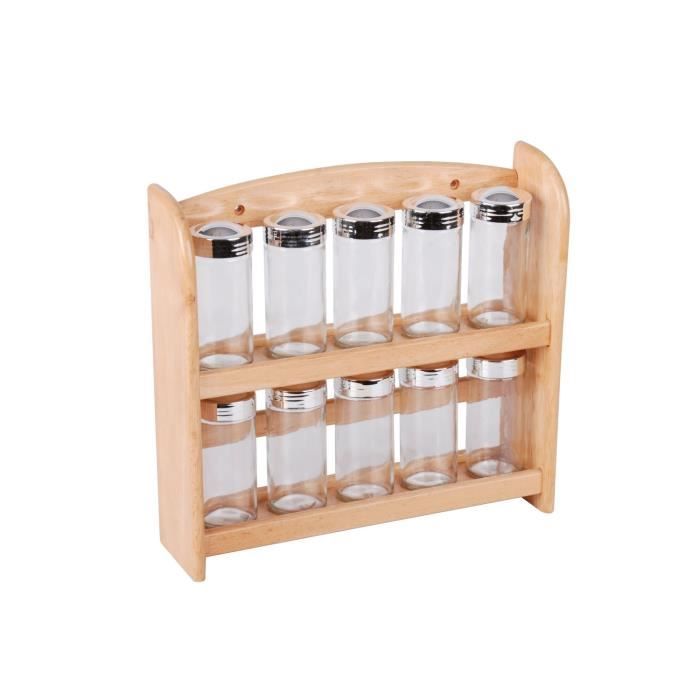 Etagère à épices en bois Esprit 10 Pots L. 29 x H. 27 cm Cdiscount Maison
