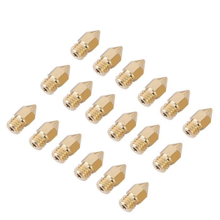 Lot De 5 Buses Extrudeuse 3D 0.6mm Acier Inox - Filetage M6 Pour 1.75mm Filament | Compatible E3D