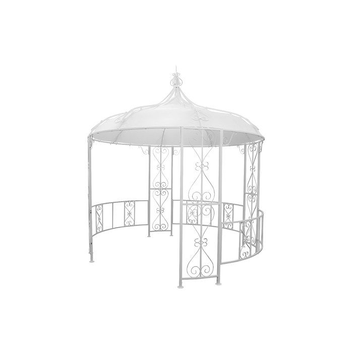 Kiosque de jardin en métal façon fer forgé D300 x H305 cm - Blanc - TILCARA