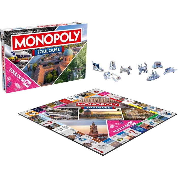 Jeu Classique Winning Moves Monopoly Toulouse – Jeu de Plateau 2 à 6 Joueurs Dès 8 Ans - vue 2