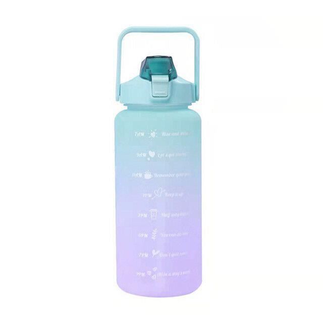 Gourde Sport 1L Motswedi - Avec Indicateur De Temps Et Paille - Anti-fuite, Poignée - Turquoise - Pour Fitness, Randonnée, Bureau