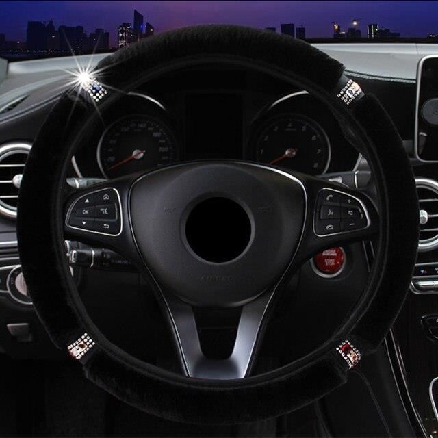 Couverture De Volant De Voiture En Peluche Souple Accessoires