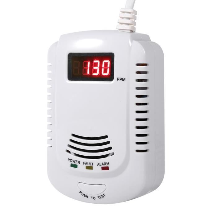 Détecteur De Gaz Naturel Et Combustible - Alarme Numérique Rechargeable, Haute Sensibilité, écran LED, Branchement US