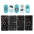 Plaques d'estampage à ongles Pochoirs Motif DIY Nail Printing Stamping Template Manucure Tool (05-08)-ROS-1